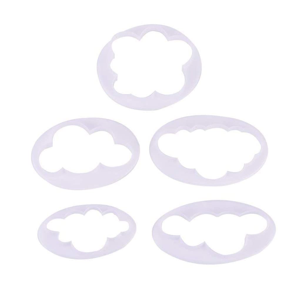 Nyutcwe 5Pcs Cloud Fondant Model Cake Decoration Printing Mold Cutter Mold For Kitchen Tool Baking Cake Cloud Bakeware Gumpaste Modelling Tools