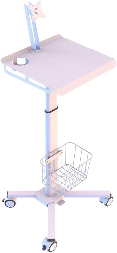 Height Adjustable Mobile Cart, Rolling Multi-Purpose Desktop Lab Cart, Max30Kg, Aluminium Alloy + Abs Plastic, Suitable for Laboratories and A Variety of Settin,Upgraded Version