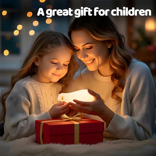 Image of Rytinazzz Silicone Night Light for Kids, 50H Long Battery Duck Lamp (Lying), Gift for Kids, Soft Dimmable Bedside Light, Rechargeable Tap Control