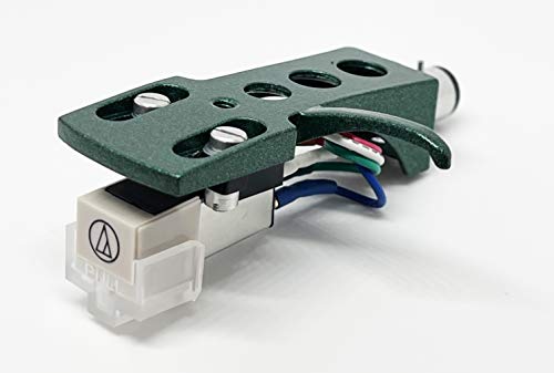 Cartridge, conical Stylus, needle with mounting bolts and Green Headshell for Technics SL-D...
