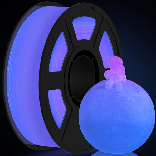 Image of Rainbow PLA Glow in The Dark Filament 1kg(2.2lbs), (Purple,Rose Red,Blue) Fast Color Change Luminous, Multicolor UV Light 3D Printer Filament 1.75mm for FDM 3D Printers & Pens