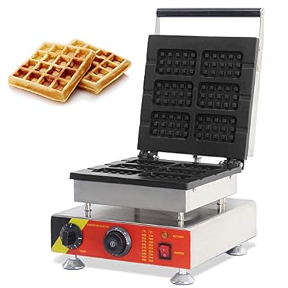 cgoldenwall np-506 6pcs Commercial Waffelautomat Elektrische Waffel Maschine no-stick Belgische Waffel Baker (Rechteck) 110 V/220 V CE Zertifizierung