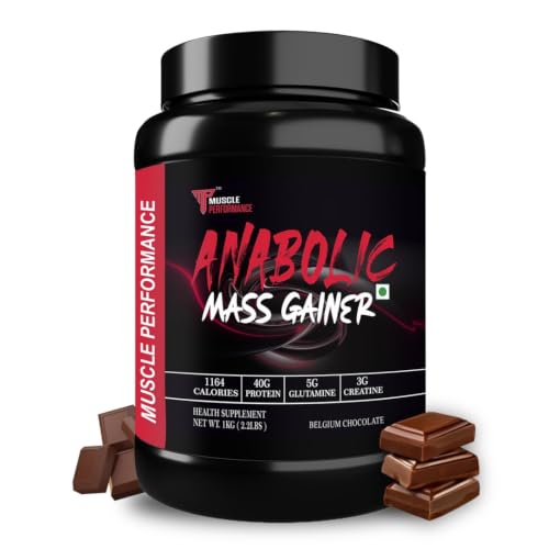 Image of Anabolic Mass Gainer 1kg Belgium Chocolate | High Protein & Carbs, Calorie Added Multi-Vitamins, Probiotics & Enzymes, Cereal Based Bulk Gainer