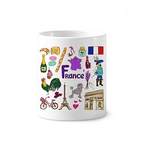 Cadeau souvenir de France tasse en céramique blanche avec emblème national
