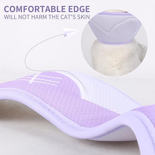 Image of Cat Recovery Collar Cone,Adjustable Cat Cone Collar Soft,Cone for Cat After Surgery,Kitten Cone,Purple,M