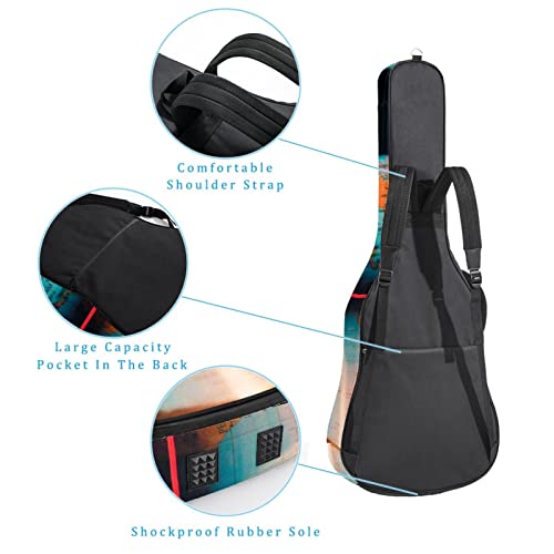 Housse imperméable pour guitare acoustique avec double bandoulière et poche Motif galaxie astrologique, Multicolore 04… - Les Beatles, Paul McCartney, John Lennon, RIngo Starr, George Harrison Housse imperméable pour guitare acoustique avec double bandoulière et poche Motif galaxie astrologique, Multicolore 04… – Image 4