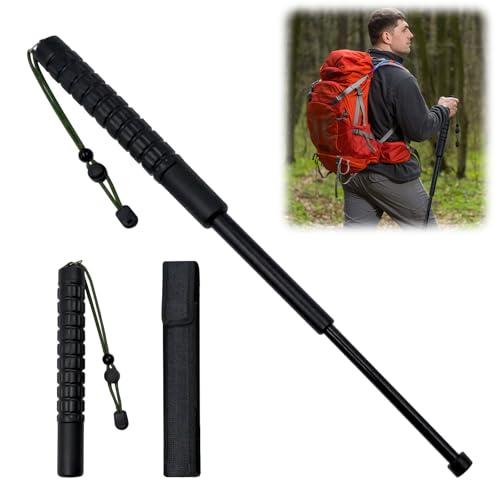 Zatixbu Wanderstöcke Teleskop, Faltbar Trekkingstöcke mit Rutschfester Griff & Gürteltasche,