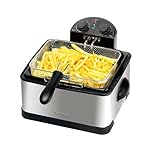 Kenmore Deep Fryer 4L Stainless Steel Adjustable Temp Fast Heating 3 Baskets Oil Filtration Non-Stick Basket Safety Features Dishwasher Safe