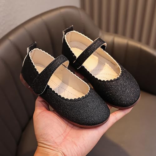 IWIHMIV Toddler Flower Girl Lightweight Flat Bottom Comfortable Mary Jane Shoes Ballet School Wedding Party Dress Shoes4