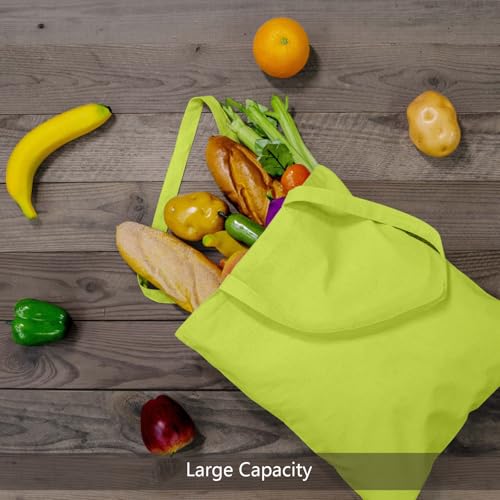 Image of TOPDesign 6-Pack Economical 16 inchx15 inch Apple Green Cotton Tote Bag, Lightweight Medium Reusable Grocery Shopping Cloth Bags, Suitable for DIY, Advertising, Promotion, Gift, Activity