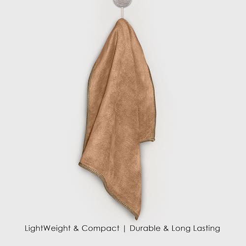 Image of HOUSSE Premium Hand Towel | Microfiber | Super Soft & Quick Dry | Home, Gym, Yoga, Fitness & Weight Lifting | Ultra Absorbent | 550GSM, 60x40cm [2-Pack] (Indian Tan)