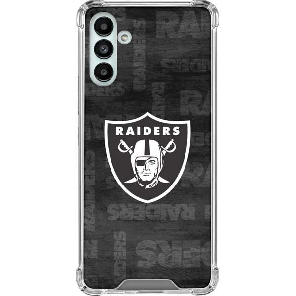 Skinit Clear Phone Case Compatible with Galaxy A13 5G - Officially Licensed NFL Las Vegas Raiders Black & White Design