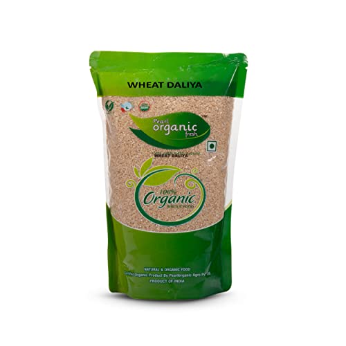 Image of Pearl Organic Fresh Organic Wheat Daliya Broken Wheat /Gehu 1Kg - Pearl Daliya High-Fiber & Protein-Rich Cereal | Easy to Digest, No Preservatives | Ideal for Upma, Khichdi, Porridge & Healthy Breakfast