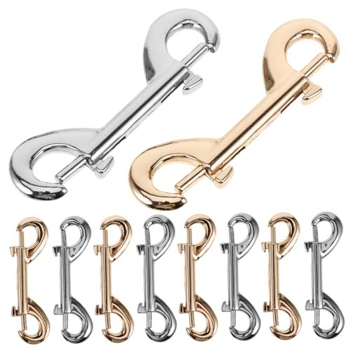 IWOWHERO Double End Hook Pet Dog Leash Clips Heavy Duty Dog Chain Safety Clip Metal Snap Hooks for Pet Leashes DIY Decorations
