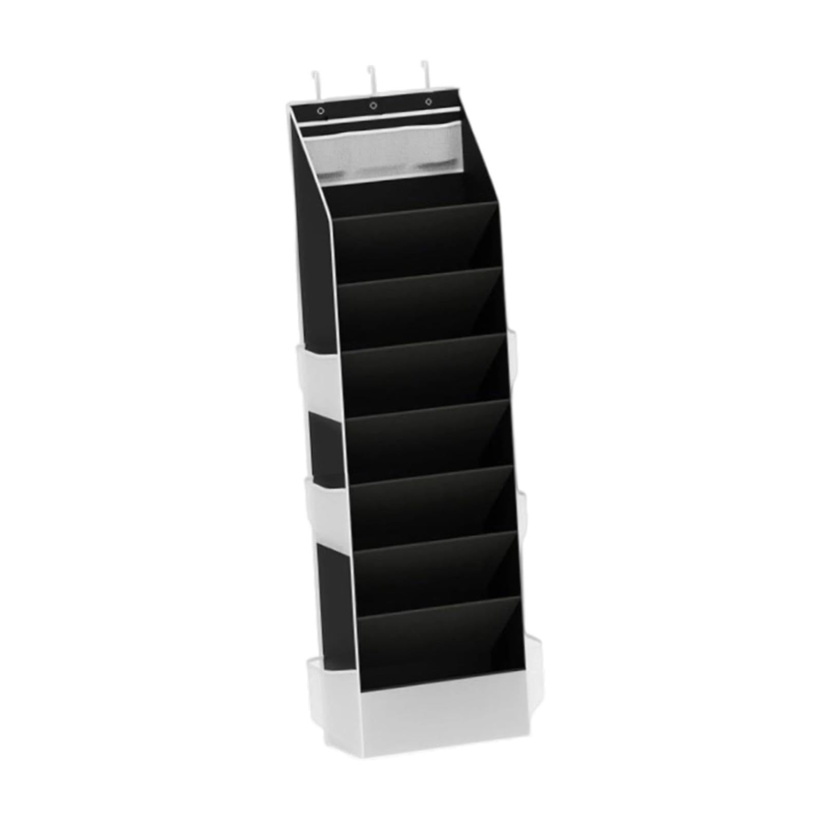 Fenteer Organizador de Zapatos Colgante con Compartimentos Amplios Estante para Zapatos para Colgar sobre Puerta Soporte Organizador Vertical Diseño en Tela O, Negro, Individual