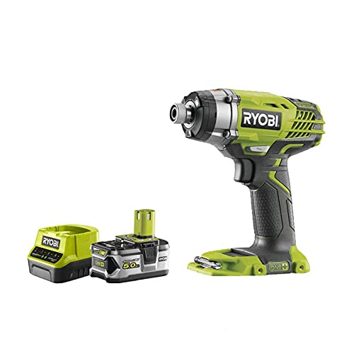 Pack RYOBI Visseuse à choc 18V One+ R18ID3-0 - 1 batterie 5.0Ah - 1 chargeur rapide 2.0Ah...