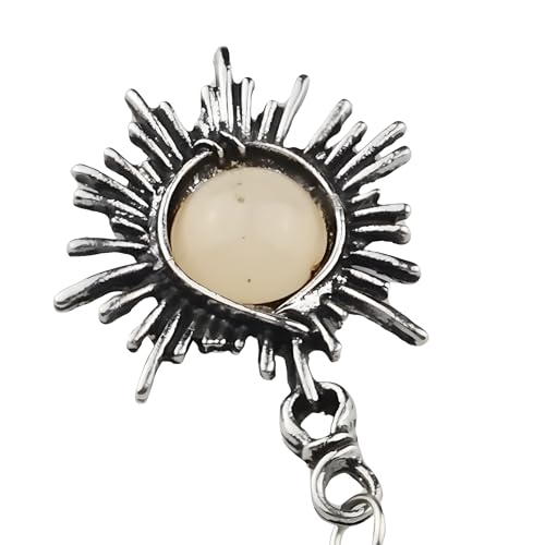 Collier chaîne réglable en argent foncé d'exception et médaillon rond gravé main 1316 - 6