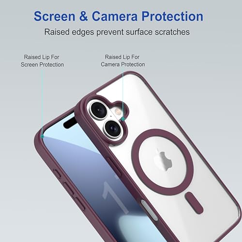 Image of amazon basics Back Case Cover for iPhone 17 | Scratch-Resistant Back Cover | Wine Red