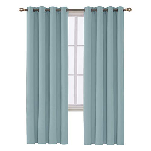 Image of Deconovo Blackout Curtain Room Darkening Panel for Bedroom or Living Room Grommet Thermal Insulated Lighting Reduce Drape 52 x 95 Inch Baby Blue 1 Panel