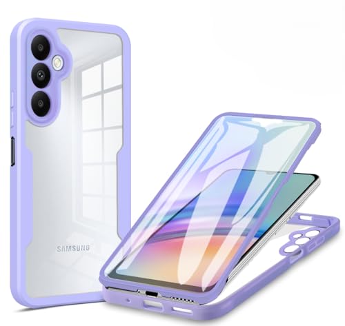 Coque Samsung A36 transparente antichoc avec protège-écran violet