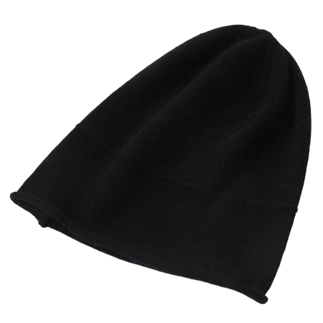 Czapka z dzianiny Czapki dziane klasyczne, Czapka beanie unisex z mieszanki wełny merynosów, wielokolorowa(Black)