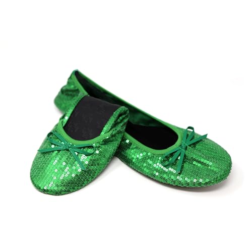 Image of Silky Toes Foldable Sequin Shoes for Women | Comfortable Dressy Flats for Weddings, Parties & Events | Ballet Purse Slippers