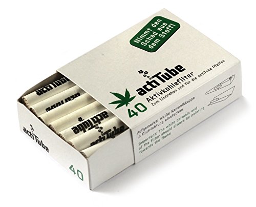 actiTube - Activated Charcoal Filters for Rolling 9mm - 1 Box = 40 Filters