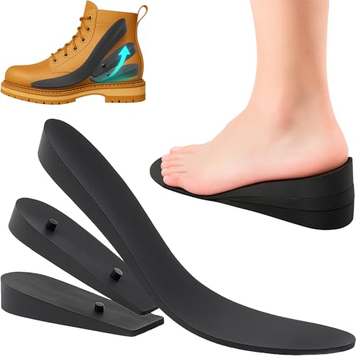 Height Increase Insoles for Mens Shoes (1 to 3' Boost) Adjustable 3 Layer Height Booster Inserts to Make You Instantly Taller, Heel Lifts (Mens 7-9.5)