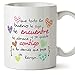 MUGFFINS Taza Original -Que Todo lo Bueno te SIGA te encuentre y te abrace - 350 ml - Tazas con Frases motivacionales