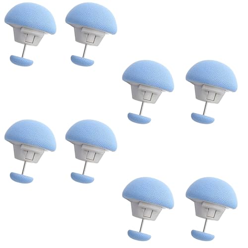 Image of DIVOX Duvet Clips Mushroom Cover Pins Cotton Quilt Fixer Duvet Fasteners Grippers Anti-Movement Bed Clamps Sheet Holder for Socks Curtains Cove Fixing Clips (Blue, 8)