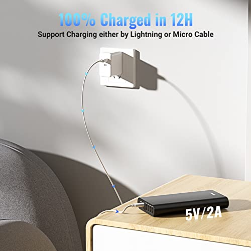 Bonai Portable Charger 20000Mah Iphone Charger Aluminum External Battery Pack Power Bank 4 Usb Outputs(2.1A), High-Speed Charging Compatible With Iphone 13 12 11 X Ipad Tablet Samsung - Black #TOP2