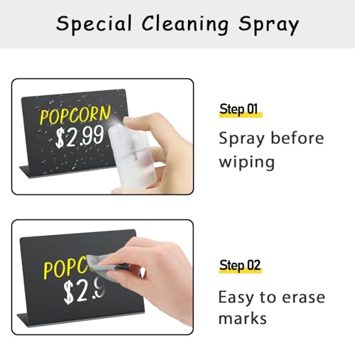 pigpotparty 12 pcs food labels for party buffet wcleaning spray 434x334 mini chalkboard signs for food display table place cards - name tags- small chalk board signs w 2 markers