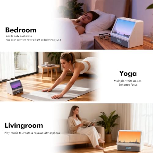 Image of Flymiro Sunrise Alarm Clock with Wake Up Light | White Noise Machine, Bluetooth Speaker