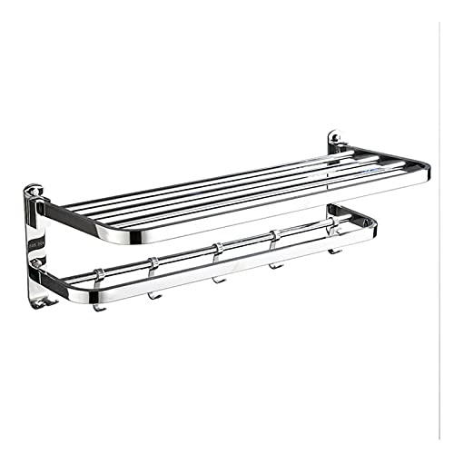 Porte-serviettes double Om Shelf pliable et mural en nickel brossé - 2