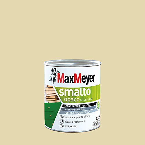 Maxmeyer Smalto All'Acqua Poliuretanico Opaco Bianco Panna 0,125 L