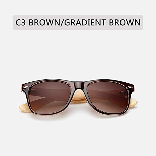 Preisvergleich Produktbild Sonnenbrille Herren Klassische Niet Polarisierte Sonnenbrille Männer Frauen Quadratischer Rahmen Vintage Holzbein Sonnenbrille Uv400 C3