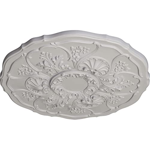 Image of Ekena Millwork CM22CNUWF 22 OD x 1 1 /2 P Cornelia Ceiling Medallion (fits Canopies up to 4 inch), Ultra Pure White