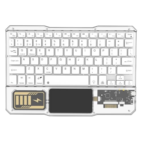 Asyduey Teclado Inalámbrico Luminoso, Teclado Táctil Recargable, Teclados Bluetooth para Teléfono, PC, Tableta, Juegos,
