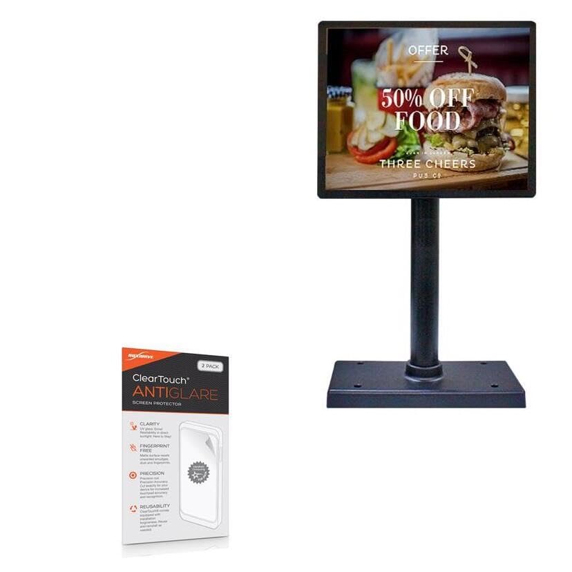 BoxWave Screen Protector Compatible with TEAMSable Customer Display (10 in) - ClearTouch Anti-Glare (2-Pack), Anti-Fingerprint Matte Film Skin
