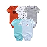 MAMIMAKA ベビー ボディスーツ 半袖 ワンピース 新生児 ベビー 服 男の子 女の子, ファイブピース-5065, 0-3 Months