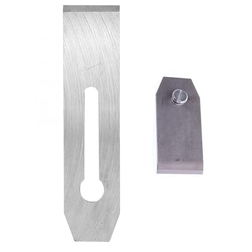 TorSor 44MM 1¾ inch 1.73'' Replacement Iron Blade for Bench Hand Plane Woodwork Planer Cutter Carpentry Edge Trimming Saw Knife Trimmer for Woodworking DIY Tool Set with Planing Cover