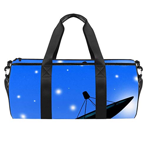 Satellitenschüssel Übertragung Daten Duffel Schultertasche Tragetasche Canvas Reisetasche für Gym Sport Tanz Reisen Weekender