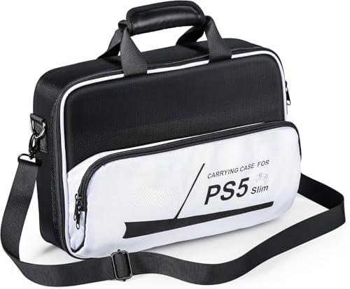 Image of New World for PS5 Slim Travel Bag Storage Bag ,Carrying Case for PS5 Slim, Large Capacity Protective Storage Bag Travel Bag Compatible with PlayStation 5 Slim Console and Controllers ( Only Bag)