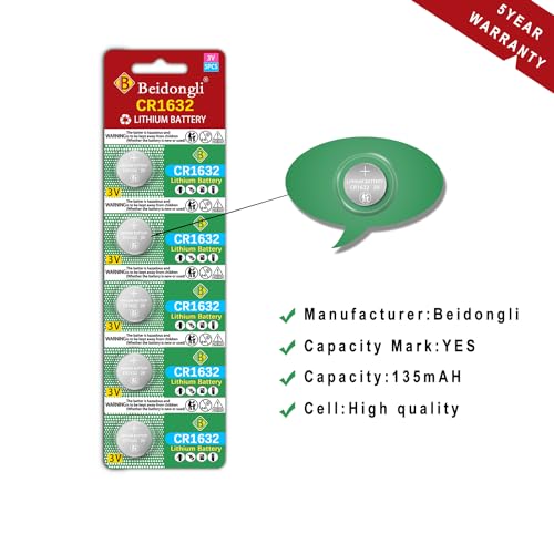 Image of Beidongli CR1632H high Capacity 3v Lithium Coin Battery (10 Batteries)