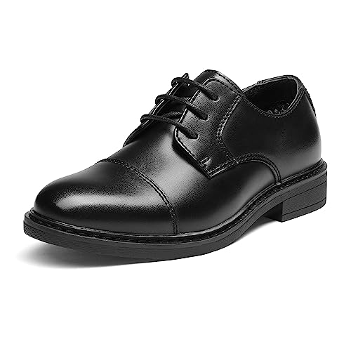 Bruno Marc Zapatos de Cordones Niños Zapatillas de Vestir Oxfords Clásico Formales Derby para Chico,Size 33.5,Negro,SBOX211K