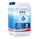 Onepool Reductor pH Piscina 20L | pH Minus Líquido | Regulador de pH para Piscinas Salinas y Clorador Salino | Fácil Dosificación