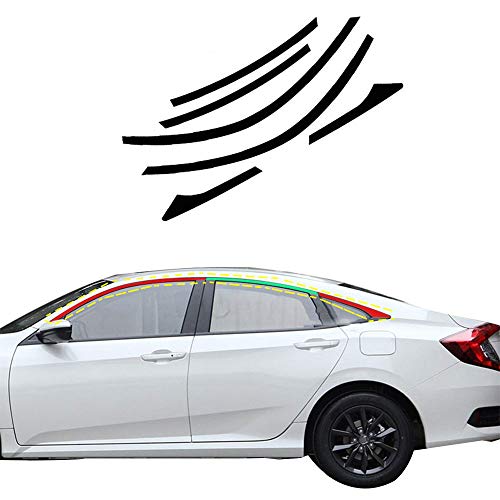 XITER Car Door Window Edge Trim Stripe Exterior Automobile Body Cover Retrofitting Sticker Accessories for Honda 10th Civic 2016 2017 2018 2019 2020 2021?Matte Black?