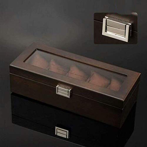 Preisvergleich Produktbild GFF Retro Uhr Aufbewahrungsbox einfache hölzerne Haushalt fünf Tabelle tragbare mechanische Uhrenbox