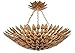 Broche 6 Light Antique Gold Semi-Flush - Ceiling Light for Living Room, Hallway Light, Foyer, Dining Fixture - Great Overhead Style Modern Chandelier or Kitchen Farmhouse Fixtures - Indoor Mount