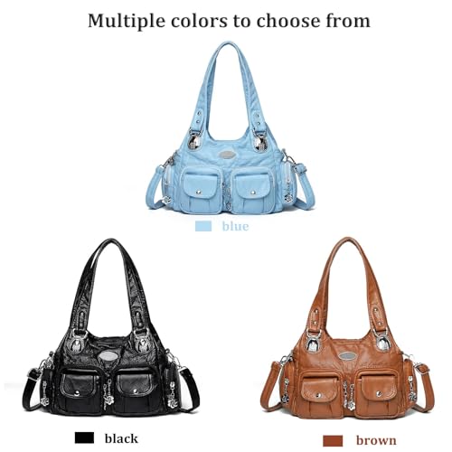 Bolso Tote grande multifuncional de cuero PU suave miniatura 6